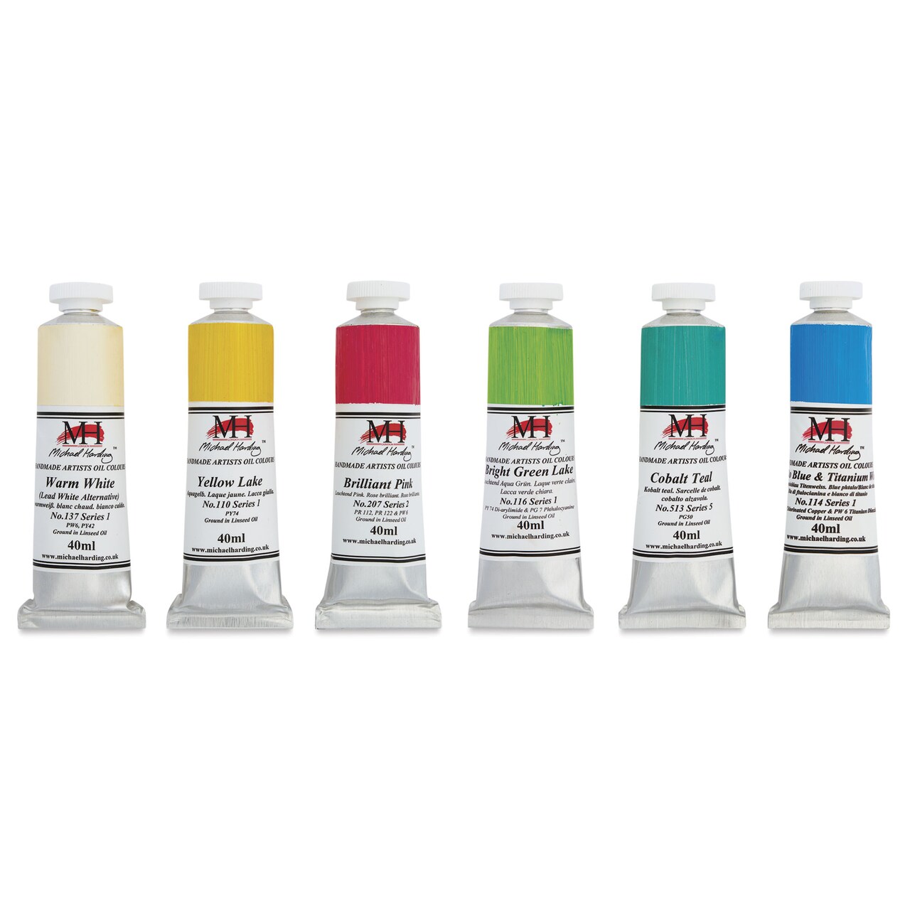 Michael Harding Artists Oil Color - Set of 6, Bermuda Tropical Colors, 40 ml